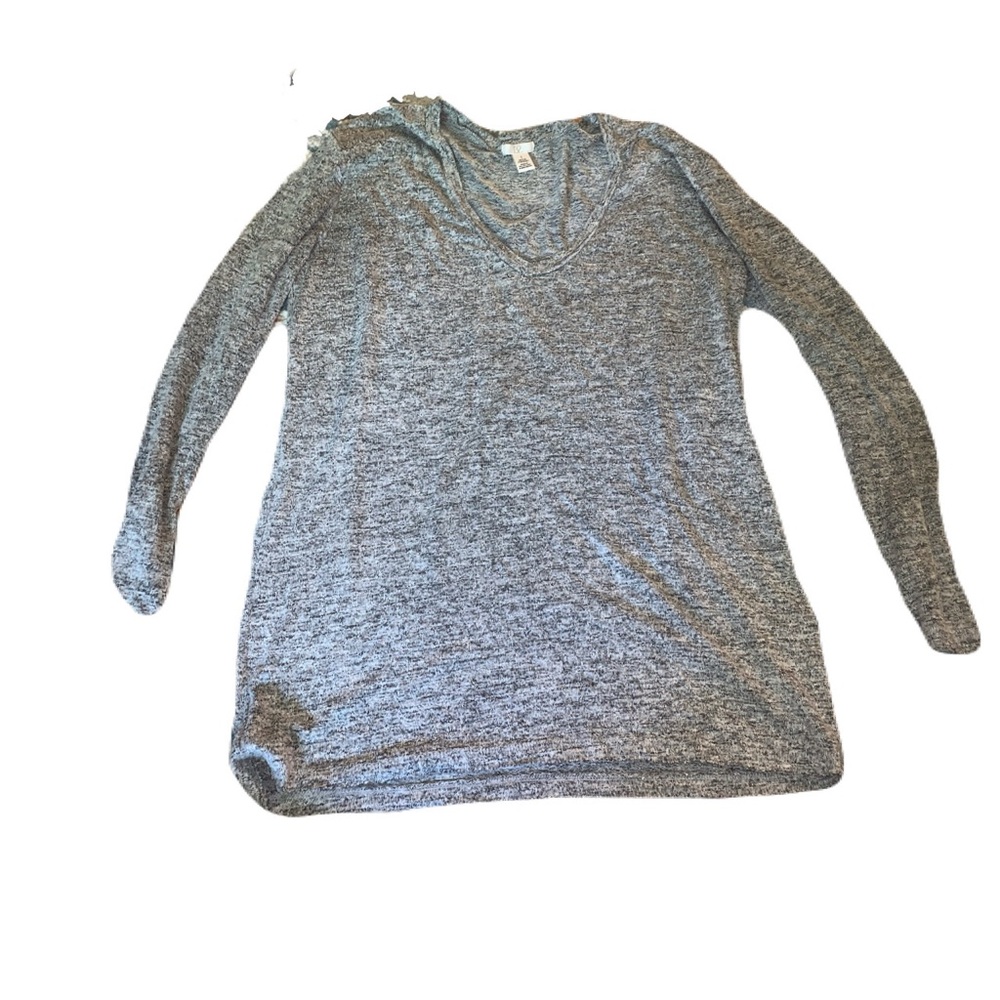 BP Gray V-Neck Sweater Soft‎ Knit Casual